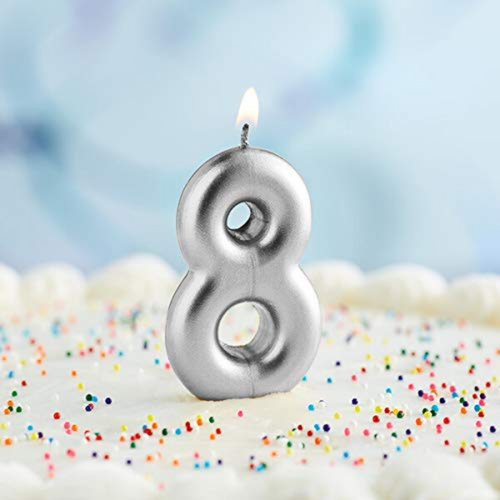 Silver Numeral Candles | Various Numbers