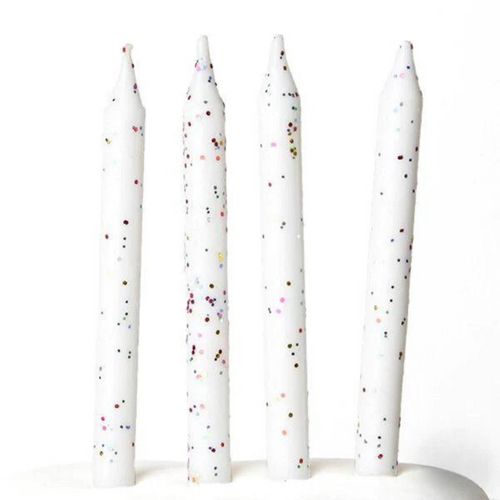 White Glitter Birthday Candles | 12pc