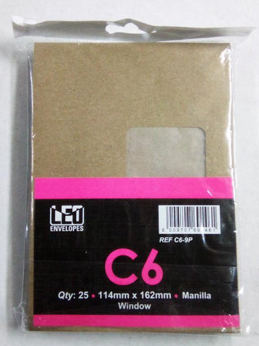 C6 Envelopes (114x162mm)(25pcs)
