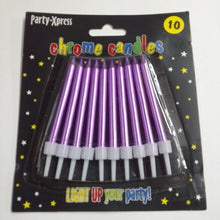 Load image into Gallery viewer, Chrome Birthday Candles | Various Colours