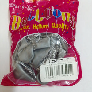 50th Latex Helium Balloons (10pcs)