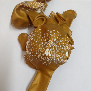 40th Latex Helium Balloons (10pcs)