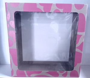 Bento Cake Box with Hearts Printed Lid ()25×25×9cm