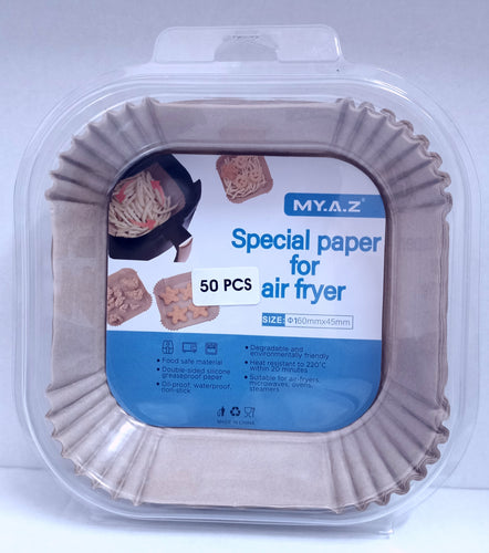 Airfryer Paper Liners Square 16cm. 50pcs