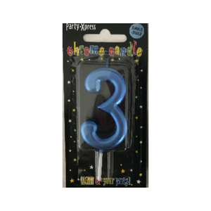 Blue Chrome Candles | Various Numbers