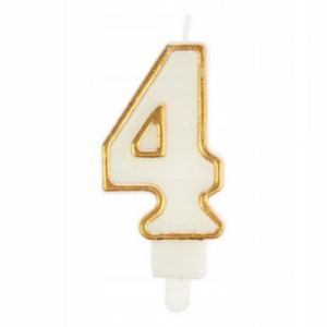 Gold Trim Number Candles | Various