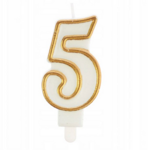 Gold Trim Number Candles | Various