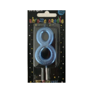 Blue Chrome Candles | Various Numbers