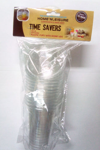 Plastic Cups with Dome Lids - 300ml (10 pack)