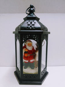 Black Xmas Lantern Santa/Reindeer