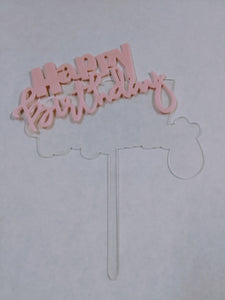 Cake Topper (Happy Birthday) Pink
