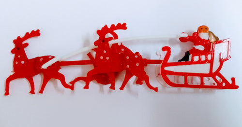 Plastic Xmas Sleigh & Reindeer