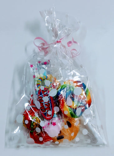 Clear Candy Bags (pink/White)