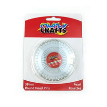 Load image into Gallery viewer, Round Head Pins /Pearl Rosettes