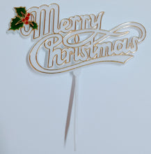 Load image into Gallery viewer, Plastic Merry Xmas &amp; Holly Motto