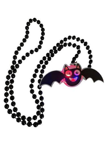 Halloween Necklace Light Up Skeleton Bat