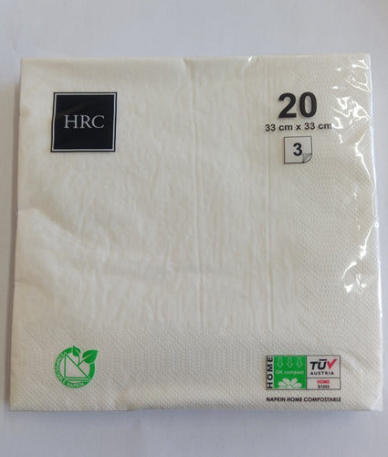 Compostable Serviettes - 3ply (20pcs)