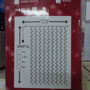 White Curtain light's (2m-W-24Strings pvc cable)