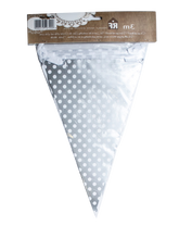 Load image into Gallery viewer, Silver Polka Dot Bunting | 3m