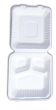 Load image into Gallery viewer, (1.2L3C)Clamshell Take-Out Container - Biodegradable [3 Comp]