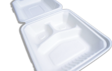 Load image into Gallery viewer, (1.2L3C)Clamshell Take-Out Container - Biodegradable [3 Comp]