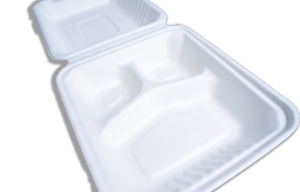 (1.2L3C)Clamshell Take-Out Container - Biodegradable [3 Comp]