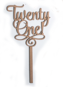 Twenty One! Laser Cut Cake Topper