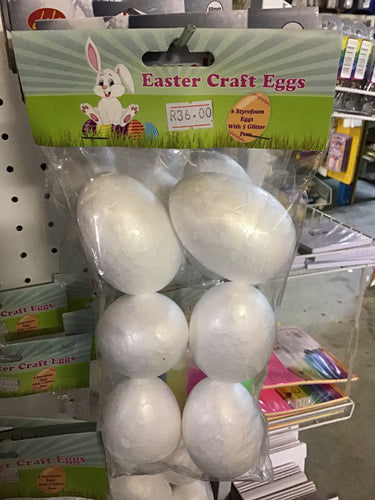 6 Styrofoam Eggs & 5 glitter pens