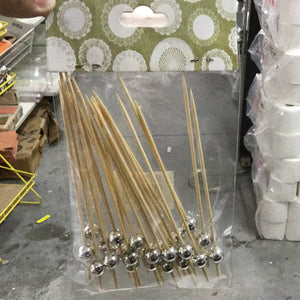 Cocktail Silver/Gold Ball Skewers