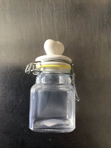 Glass Jar With Heart Lid