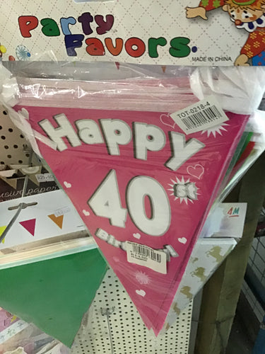 Happy 40th Birthday Bunting 